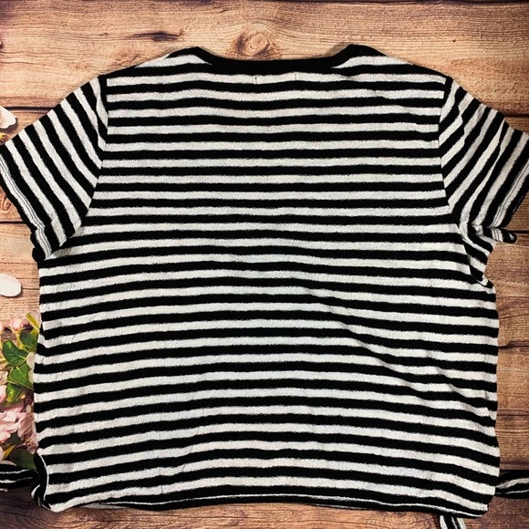 Madewell Stripe side tie‎ tee size large new - Picture 3 of 6